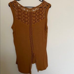 Boho Gold Embroidery Lace Top